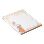 オレンジシンプル色かわいいアニメBOHOメモ帳 ノートパッド (アングル)