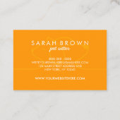オレンジシンプル色のラインロゴキャットドッグペット 名刺 (裏面)