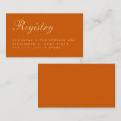 オレンジシンプル色の結婚レジストリ格納装置 エンクロージャーカード (正面/裏面)
