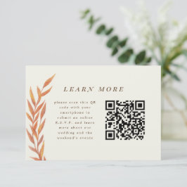 オレンジシンプル色の結婚Information Enclosure セーブザデート