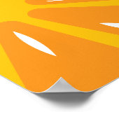 オレンジシンプル色ホットピンクモダンフルーツアートプリント ポスター (角)