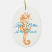 オレンジシーホースオーナメントラウンド セラミックオーナメント (裏面)