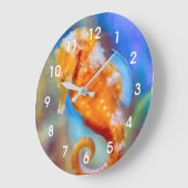 オレンジシーホース喜び ラージ壁時計 (傾斜)