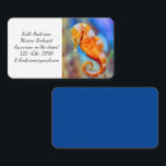 オレンジシーホース喜び 名刺<br><div class="desc">明るいオレンジ色の白い模様の海馬は、カリフォルニア州サンディエゴのScrippsにある樺の木水族館で楽しい発見である。写真：Ruthすてき.文字はカスタマイズお客様のニーズに応える。</div>