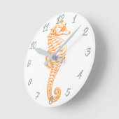 オレンジシーホース ラウンド壁時計 (傾斜)