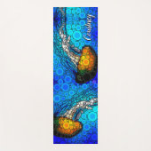 オレンジジェリーブルー海名前をカスタムする カラフル ヨガマット (正面)