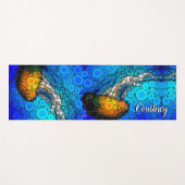 オレンジジェリーブルー海名前をカスタムする カラフル ヨガマット (正面(横))