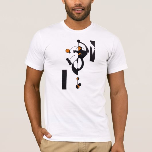 オレンジジオデザインメンズTシャツ Tシャツ (正面)
