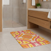オレンジジオメトリッククロススタイル バスマット
