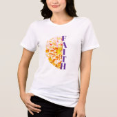 オレンジジニアの花の信仰キリスト教Tシャツ トライブレンドＴシャツ (正面)