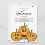オレンジジャックオランタンズパンプキンハローウィンパーティ 招待状 (正面)