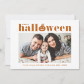 オレンジジャックオランタンフォトハッピーハローウィン 案内状 (正面)