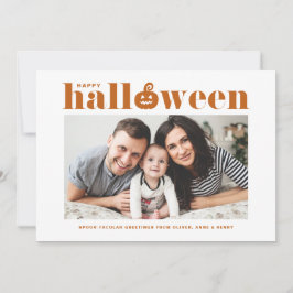 オレンジジャックオランタンフォトハッピーハローウィン 案内状