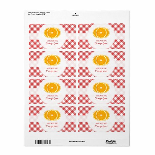 オレンジジャム ラベル (フルシート)