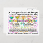 オレンジジュエルイドマルティーニカクテルレシピはがき ポストカード (正面/裏面)