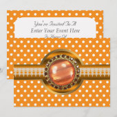 オレンジジュエルパーティー招待状 招待状 (正面/裏面)