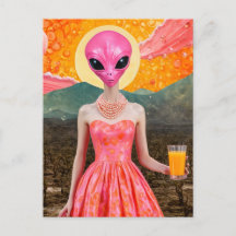 オレンジジュースおもしろいとピンクのエイリアンレディ