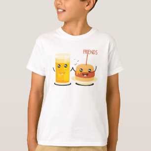 オレンジジュースとハンバーガー最高のの友人 Tシャツ