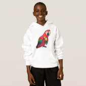 オレンジジュースのグラスとオウム (正面フル)