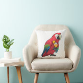 オレンジジュースのグラスとオウム クッション (椅子)