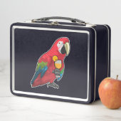 オレンジジュースのグラスとオウム メタルランチボックス (インサイチュ)