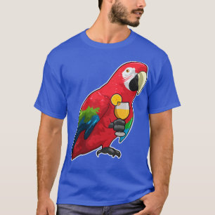 オレンジジュースのグラスと一緒のパロット Tシャツ