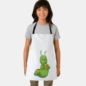 オレンジジュースのグラスを持つキャタピラー エプロン (インサイチュ)