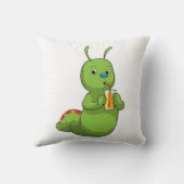 オレンジジュースのグラスを持つキャタピラー クッション (裏面)