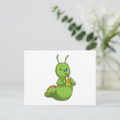 オレンジジュースのグラスを持つケータピラー ポストカード (スタンド正面)