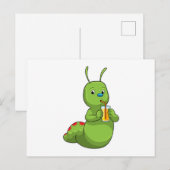 オレンジジュースのグラスを持つケータピラー ポストカード (正面/裏面)