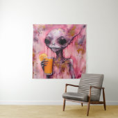 オレンジジュースのピンクエイリアン タペストリー (インサイチュ)