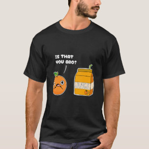 オレンジジュースのフルーツフードプンおもしろいを産む Tシャツ