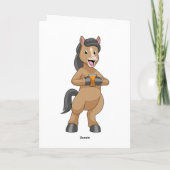 オレンジジュースのマグカップ付き馬 カード (裏面)