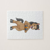 オレンジジュースのマグカップ付き馬 ジグソーパズル (横)