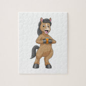 オレンジジュースのマグカップ付き馬 ジグソーパズル (縦)