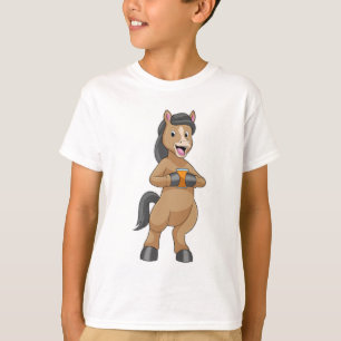 オレンジジュースのマグカップ付き馬 Tシャツ