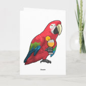 オレンジジュースの入ったガラスを持つパラロット カード (裏面)