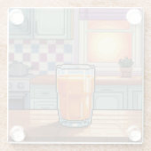 オレンジジュースピクセルアートコースター ガラスコースター (裏面)