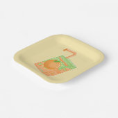 オレンジジュースボックスイエロー ペーパープレート (傾斜あり)