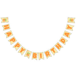 オレンジジュースボックスハッピーバースデー バンティングフラッグ