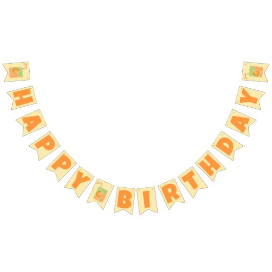 オレンジジュースボックスハッピーバースデー バンティングフラッグ (全)