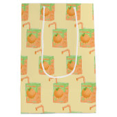 オレンジジュースボックスパターン ミディアムペーパーバッグ (裏面)