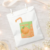 オレンジジュースボックス誕生日パーティー フェイバーバッグ (クリップ留めされた状態)