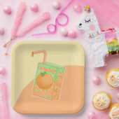 オレンジジュースボックス誕生日パーティー ペーパープレート (パーティー)