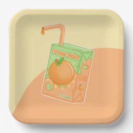 オレンジジュースボックス誕生日パーティー ペーパープレート