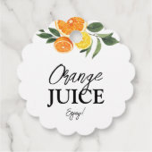 オレンジジュースラベル シトラス ブライダルシャワー ミモザバー フェイバータグ (裏面)