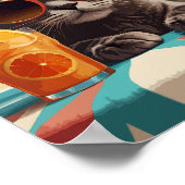 オレンジジュース入りビーチ ポスター (角)