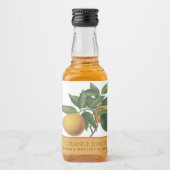 オレンジジュース結婚式の引き出物ボタニカル葉シトラスタン リキュールボトルラベル (正面)
