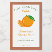 オレンジジュ素朴ースボトルラベルシール ワインラベル (シングルラベル)