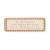 オレンジジンガ素朴ムプレイドカスタム差出人住所 ラベル (正面)
